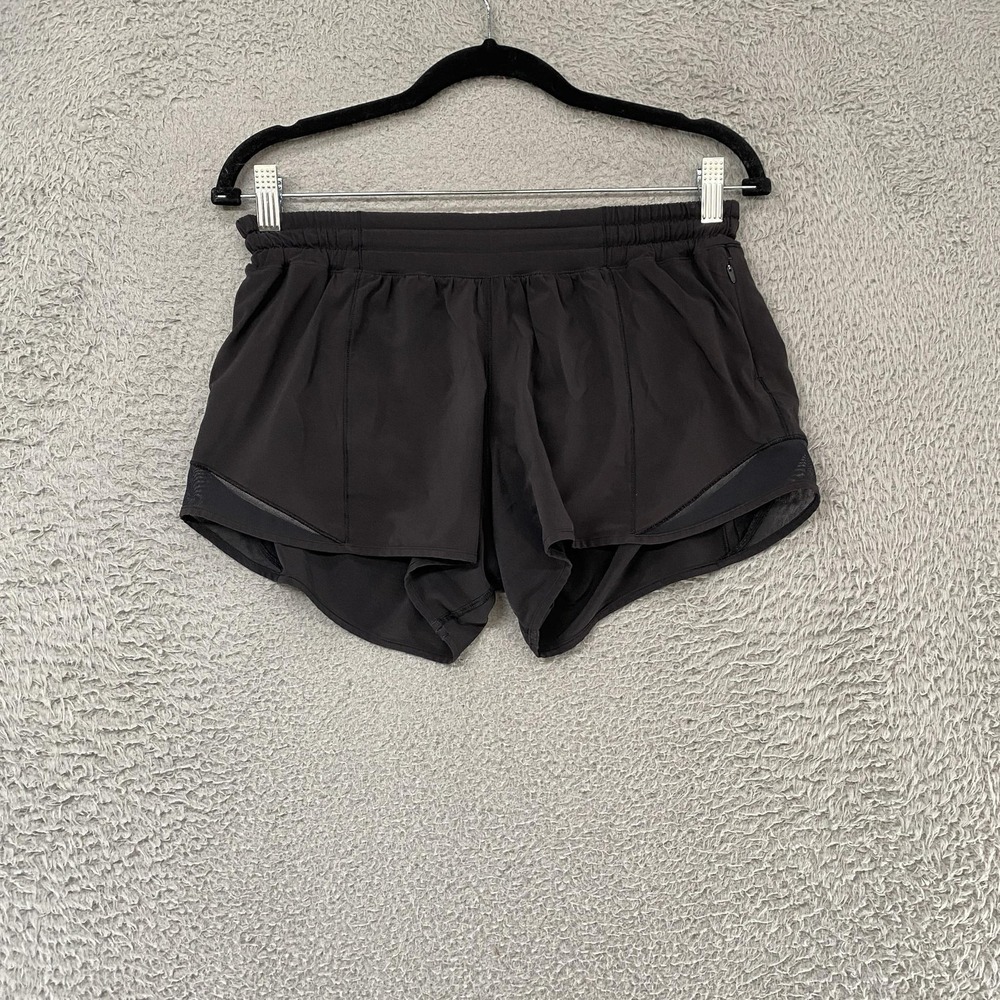 Lululemon Hotty Hot Shorts Womens 6 Black Running Lined Mesh Athletic 3.5 Inch